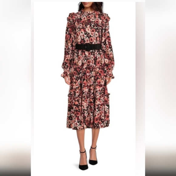 Rachel Parcell Floral Ruffle Long Sleeve Dress - Picture 2 of 10